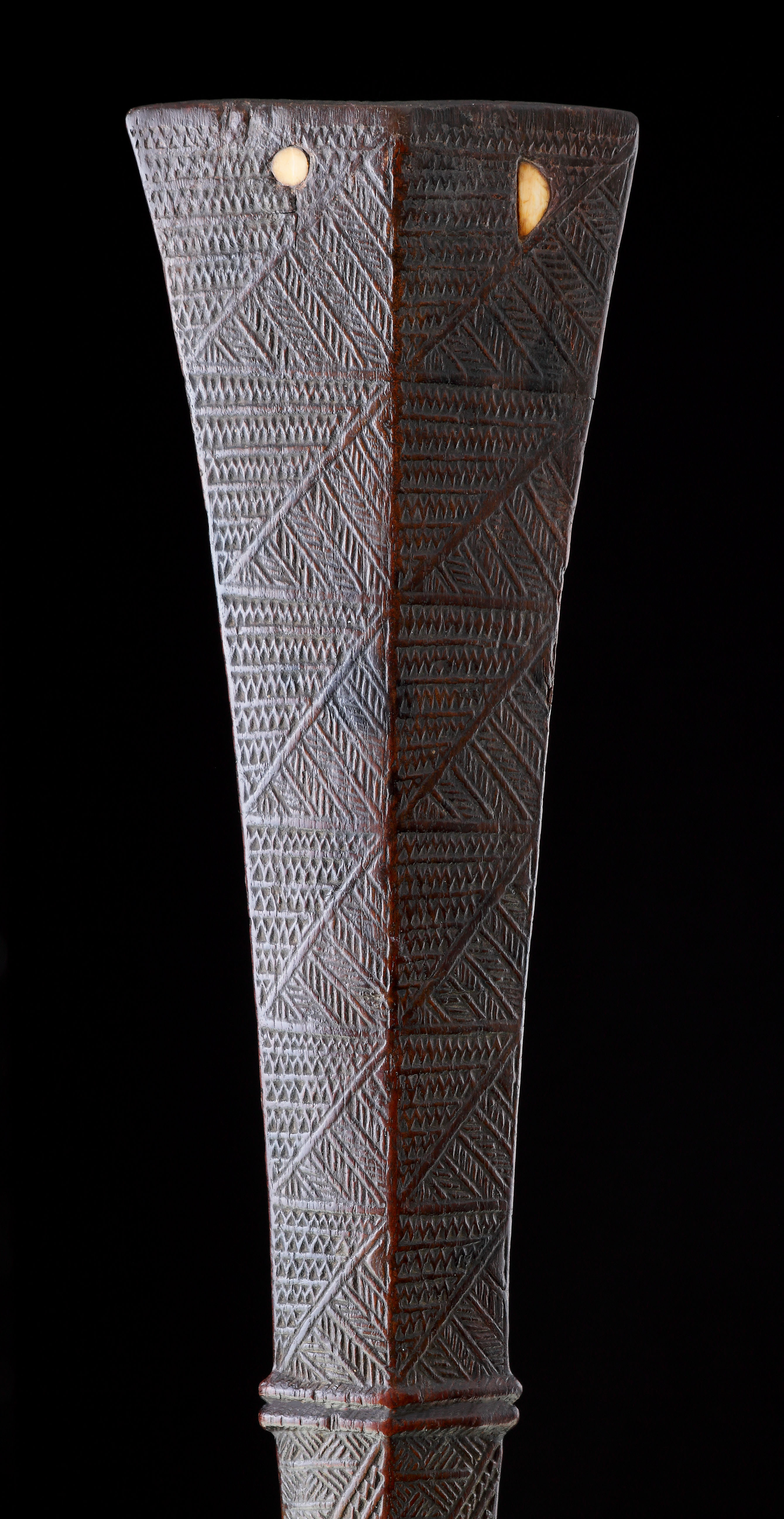 Polynesian Tongan Islands Chiefly Two Handed Ironwood War Club